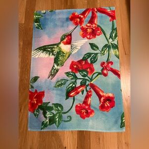 Large yard garden hummingbird floral two sided flag 40” X 28